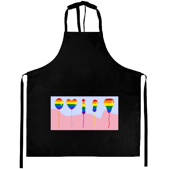 colored gay balloons men and women various shape Aprons