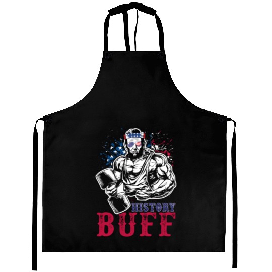 History Buff Independence Day Lincoln Patriot USA Aprons