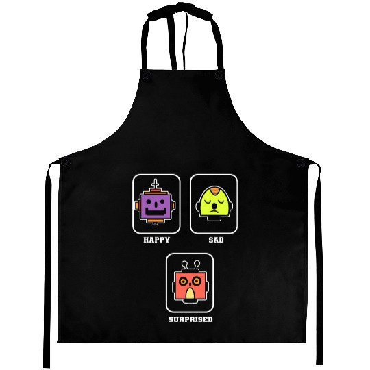 Happy Sad Surprise Robotics Engineer Gift Aprons