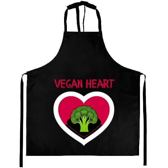 Vegan heart, broccoli heart Aprons