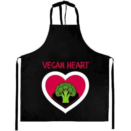Vegan heart, broccoli heart Aprons
