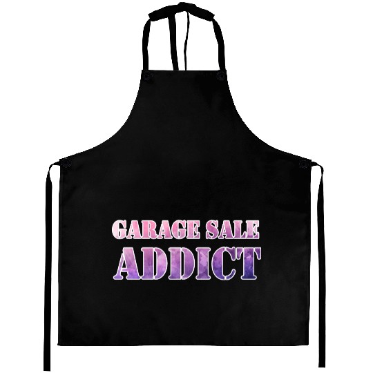 Garage Sale Addict pink purple watercolor Aprons
