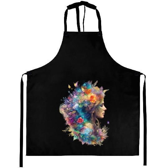 Color Me Creative: The Girl Coloring Illustration Aprons