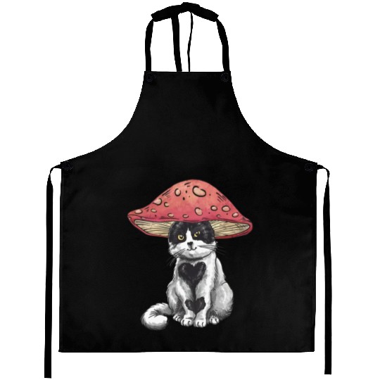 Cute Cat Mushroom Decoration LGBTQIA+ Pride LGBT Aprons