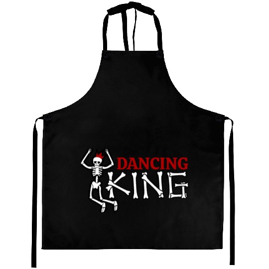 Halloween Dancing King Skeleton Dancing Funny Gift Aprons