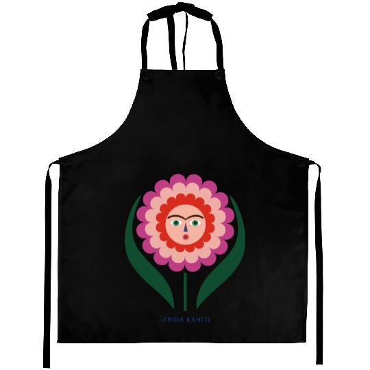 Frida Kahlo Colorful Flower Feminist Mexican Aprons