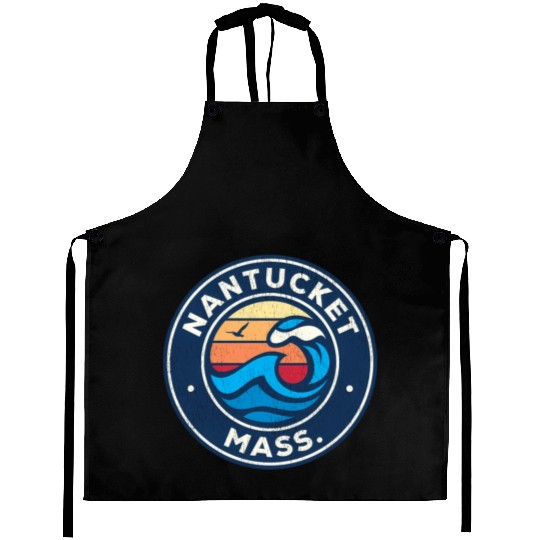 Nantucket Massachusetts Ma Nautical Waves Aprons
