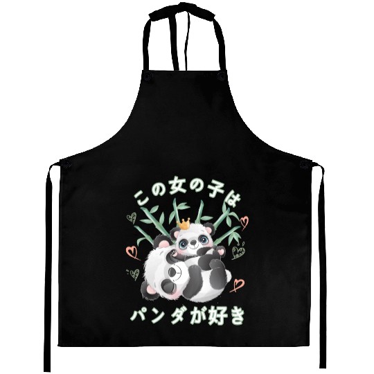 Panda Love Mom Panda Bear Aprons