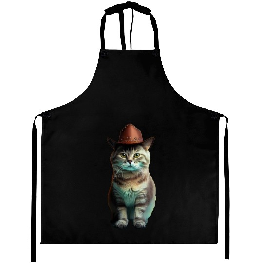 cowboy cat - funny cats, funny pets. Aprons