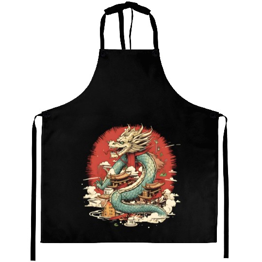 Sushi Dragon Japanesse Kawaii Aprons