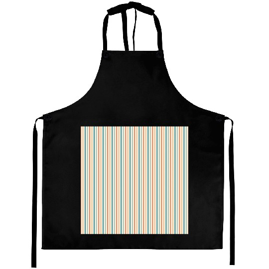 Orange Teal Stripes Aprons