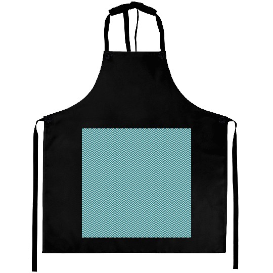 Retro Teal Chevron Pattern Aprons