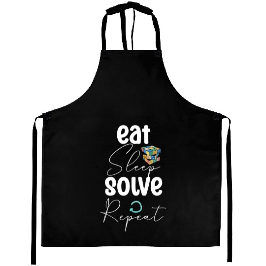 Eat Sleep Solve Repeat Aprons