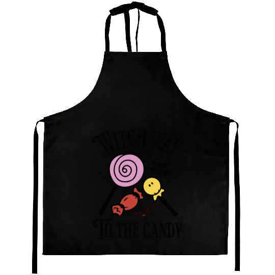 Witch Way To The Candy Spooky Halloween Aprons