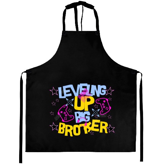 LEVELING UP BIG BROTHER Aprons