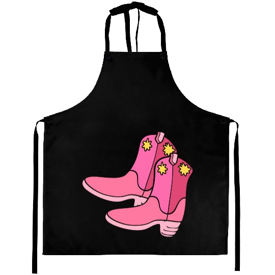 Pink Cowgirl Boots Cowgirl Aprons