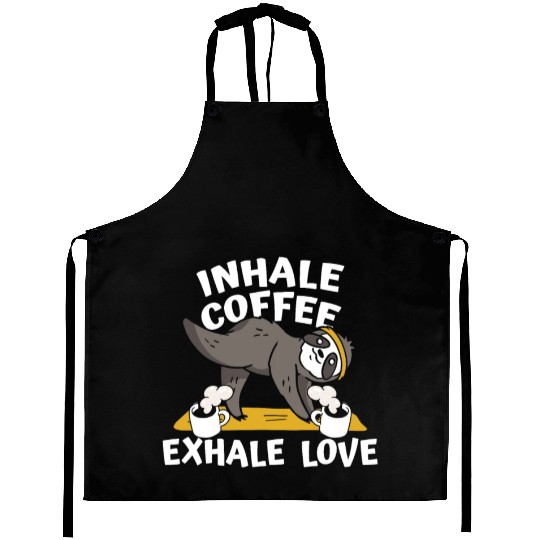 Sloth Coffee Sloth Yoga Aprons