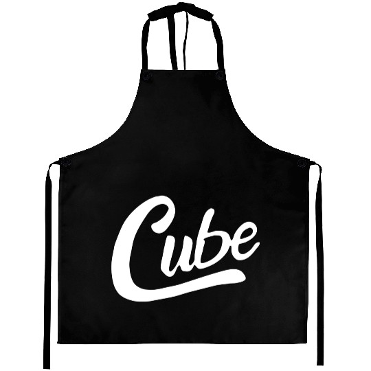 Cube White Logo Aprons
