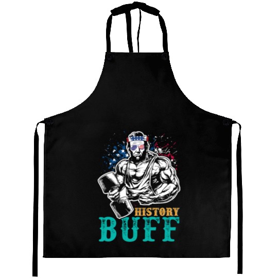 History Buff Independence Day Lincoln Patriot USA Aprons
