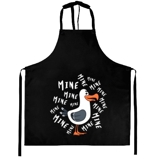 Mine Mine Mine Seagull Bird Beach Chicken Aprons