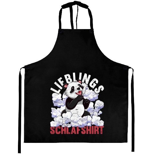 Night owl panda gift favorite sleep Aprons