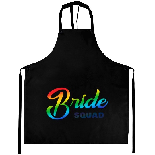 Bride Squad Rainbow Aprons