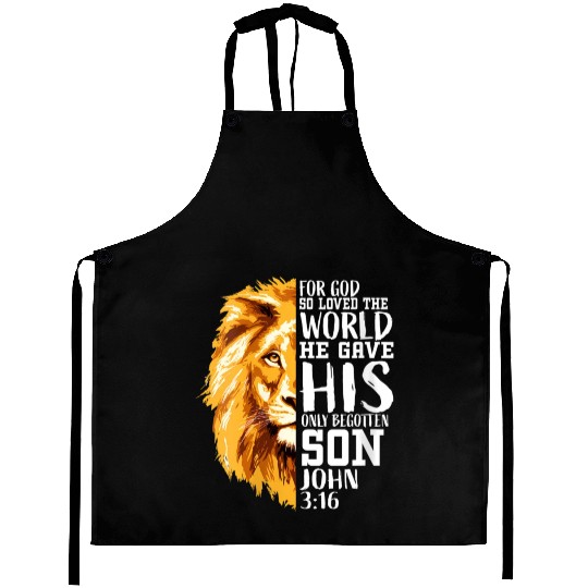 Christian Religious Him Lion Judah John 316 Aprons