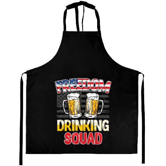 Freedom Drinking Squad USA Party Independence Day Aprons