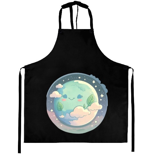 Earth Happy Cute Space Science Planet Environment Aprons