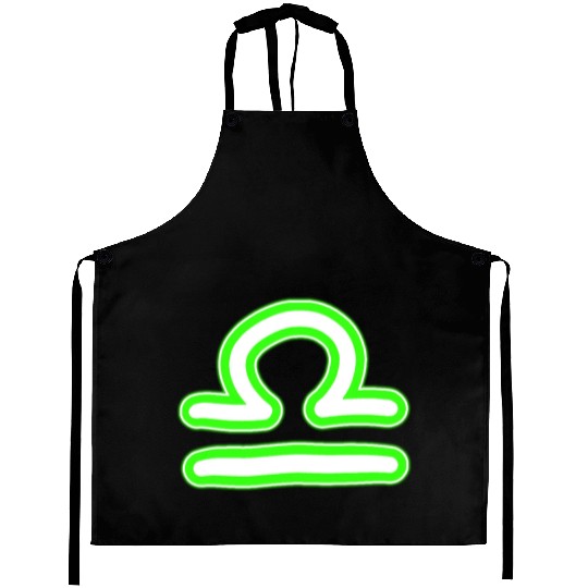 Libra Zodiac Sign Neon Green Aprons
