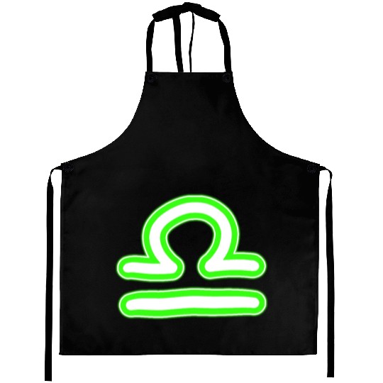 Libra Zodiac Sign Neon Green Aprons