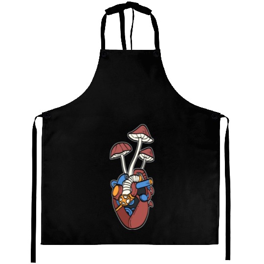 Heart Mushroom Nature Lover Gift Aprons