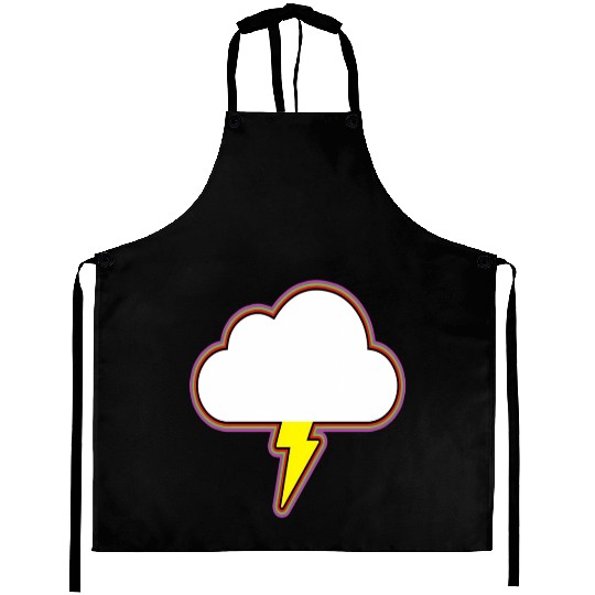 Thunder Cloud Lightning Raining Storm Aprons