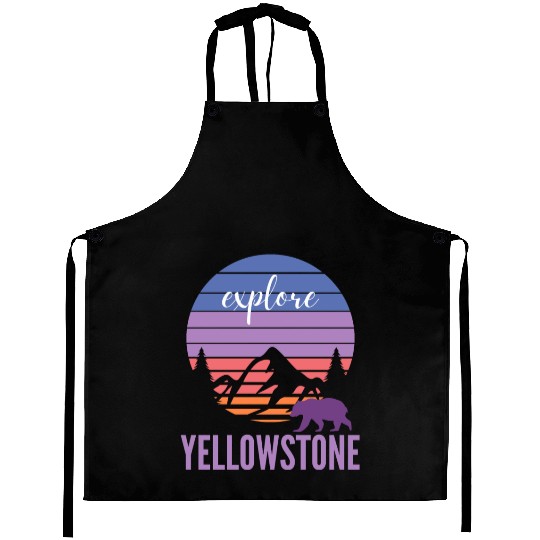 Cute Pink and Purple YStone Mountain Sunset Aprons