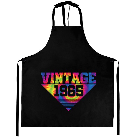 Vintage 1965 Tie Dye Splash Color Triangle Aprons