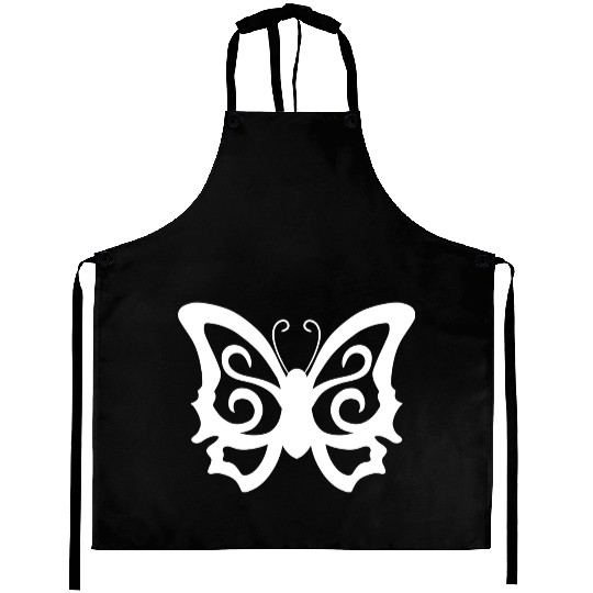 Tribal Butterfly White Aprons