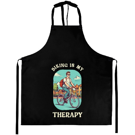 Biking is My Therapy Bicycle, Bike, Cycling Aprons