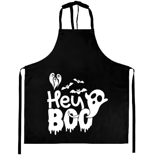 Hey Booo Spooky Ghost Aprons