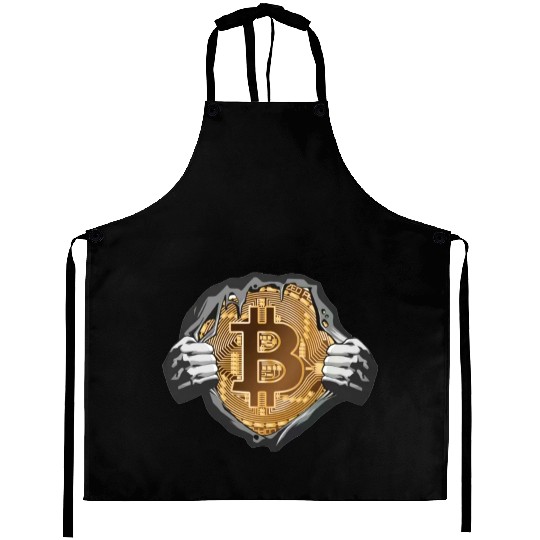 Bitcoin Coin-Crypto Super Hero Aprons