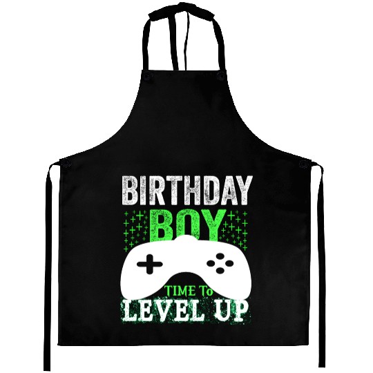 GAmer, birthday boy, time to level up Aprons