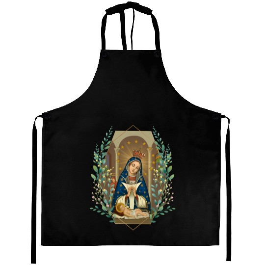 Our Lady Of Altagracia Virgen De Dominicana Aprons