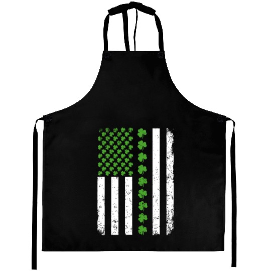 Retro Irish American Flag Distressed Flag St. Patr Aprons