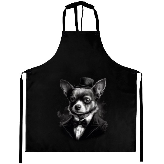 Chihuahua - France Red Wine French Gentleman Funny Aprons