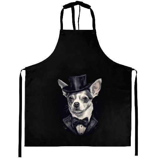 Chihuahua - France Red Wine French Gentleman Funny Aprons