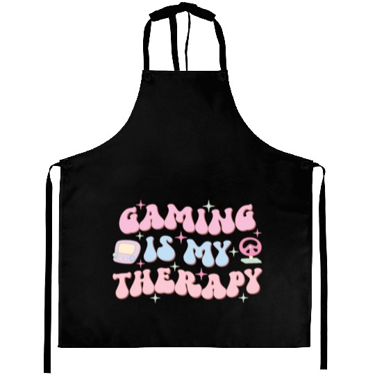 Gaming Is My Therapy, Happy Game Day Aprons
