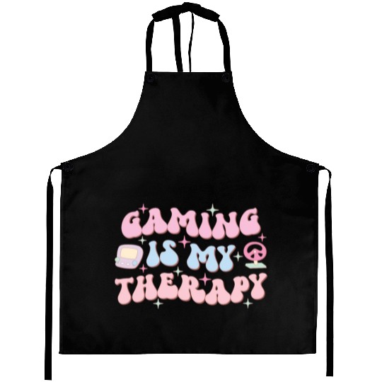 Gaming Is My Therapy, Happy Game Day Aprons