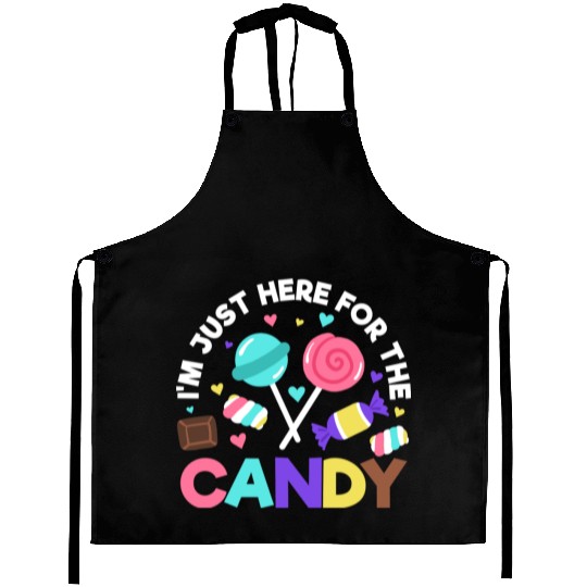 Halloween Candy Trick or Treat Party quote Aprons