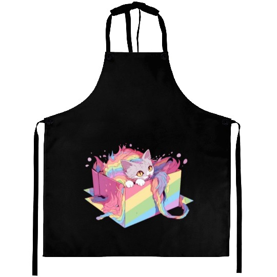 Cool Cat Lesbian Gay Pride LGBT Rainbow Community Aprons
