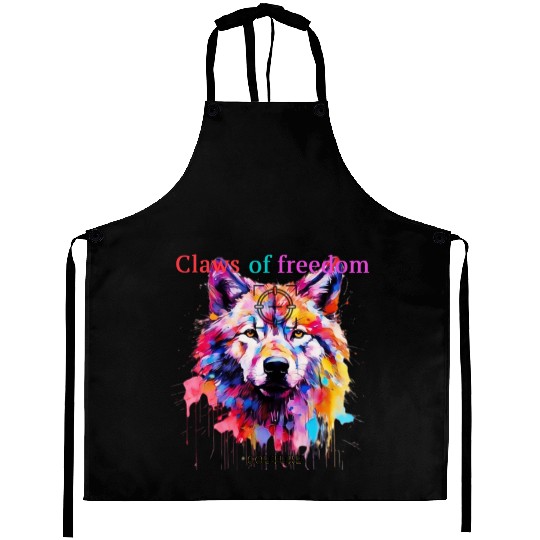 Lone Wolf in Multicolor Aprons