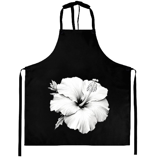 Hibiscus Flower Sketch Aprons